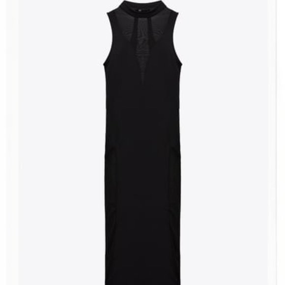 NWT CONTRASTING TULLE BLACK DRESS. - Picture 4 of 7